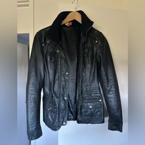 Vintage leather jacket from Parisian thrift shop size Small